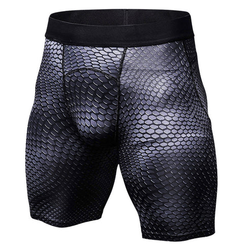 Men's Quick Dry 3D Printed Sport Spandex Compression Shorts